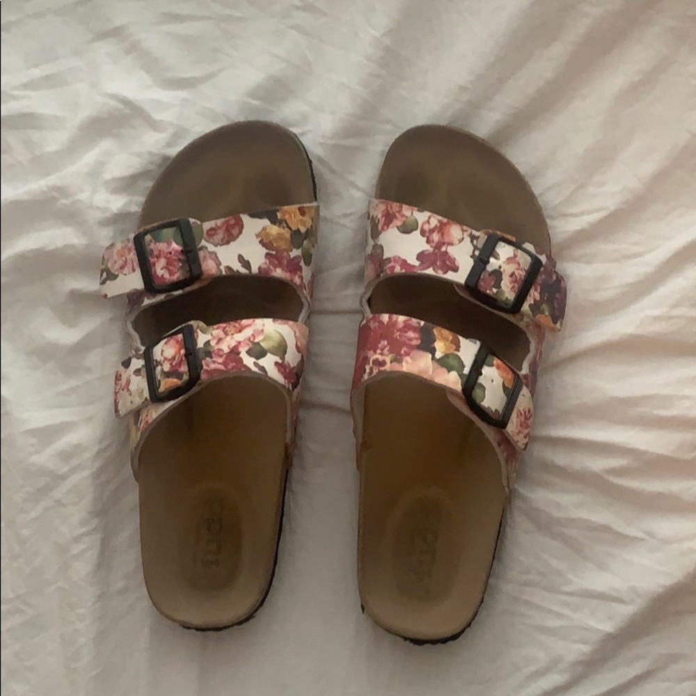 Slide-On Floral Sandals